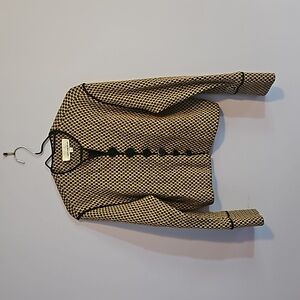 Caroline Rose Checkered Wool Cropped Retro Blazer